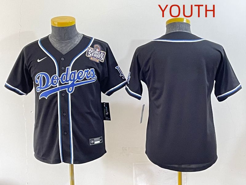 Youth 2025 Los Angeles Dodgers Blank Black Three generations Fashion Nike MLB Jersey style 5->youth mlb jersey->Youth Jersey